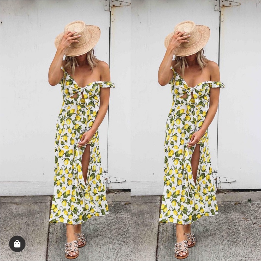 NEVER WORN - Huxley & Harper Lemon Drop Midi Dress